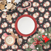 Vintag Retro Santa Black Christmas Tischdecke