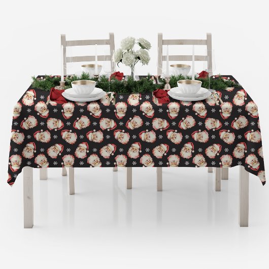 Vintag Retro Santa Black Christmas Tischdecke