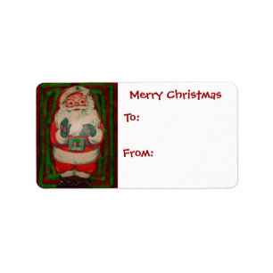 Vintag Retro Santa Claus Adressaufkleber