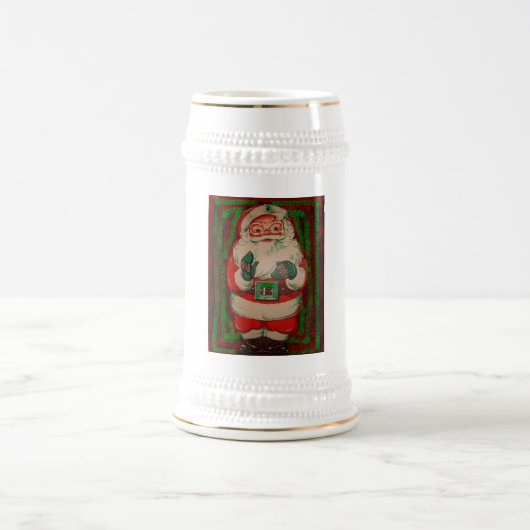 Vintag Retro Santa Claus Bierglas (Mittel)