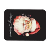 Vintag Retro Santa Claus Black Frohe Weihnachten Magnet (Horizontal)