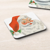 Vintag Retro Santa Claus Getränkeuntersetzer (Linke Seite)
