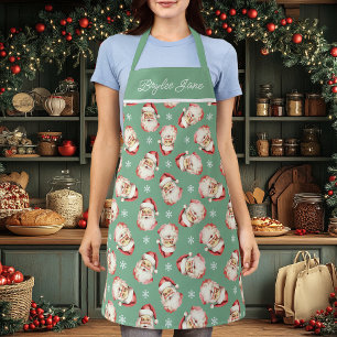 Vintag Retro Santa Claus Green Personalisiert Schürze