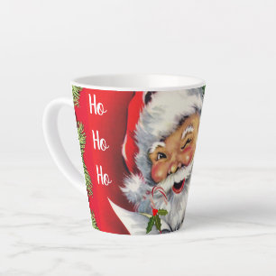 Vintag Retro Santa Claus mit Weihnachtsbaum Milchtasse