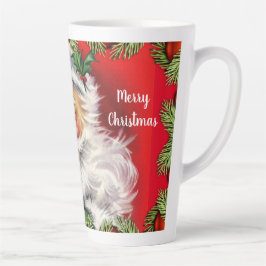Vintag Retro Santa Claus mit Weihnachtsbaum Milchtasse