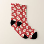 Vintag Retro Santa Claus Red Christmas Pattern Socken (Paar)