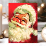 Vintag Retro Santa Claus Weihnachten<br><div class="desc">Vintage Retro Santa Claus Gesicht Weihnachtskarte. Dieses Design zeigt den Weihnachtsmann auf einem roten Hintergrund. Was für eine schöne Retro-Urlaubsszene. Personalisieren Sie dieses maßgeschneiderte Design mit Ihrem eigenen Innen-Gruß.</div>
