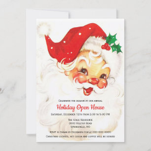 Vintag Retro Santa Claus Weihnachten Einladung