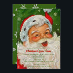 Vintag Retro Santa Claus Weihnachten Einladung<br><div class="desc">Diese Weihnachtseinladung wurde für ein Ferienhaus geschaffen. Das Design zeigt ein Portrait eines Vintagen Weihnachtsmannes. Personalisieren Sie diese festliche rot-grüne Einladung mit Ihren Informationen. Nutzen Sie diese Vorlage für ein Ferienhaus,  ein Weihnachtsfest oder ein anderes saisonales Party.</div>