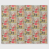 Vintag Retro Santa Claus Weihnachten Geschenkpapier (Flach)