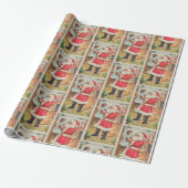 Vintag Retro Santa Claus Weihnachten Geschenkpapier (Ungerollt)