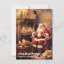 Vintag Retro Santa Claus Weihnachtskarte