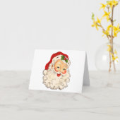 Vintag Retro Santa Clause Weihnachtskarte Karte (Gelbe Blume)