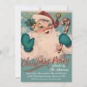 Vintag Retro Santa Custom Party Einladung (Vorderseite)