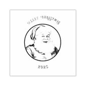 Vintag Retro Santa Gummistempel (Prägung)