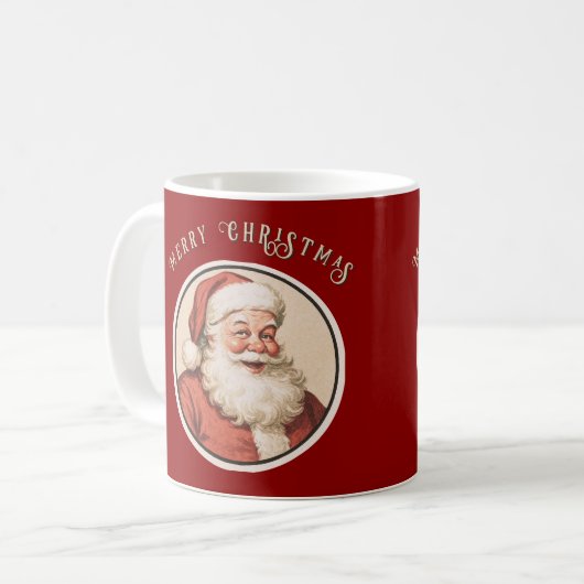 Vintag Retro Santa Kaffeetasse (Vorderseite Links)
