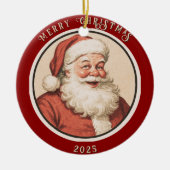 Vintag Retro Santa Keramik Ornament (Vorne)