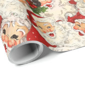 Vintag Retro Santa Mini Weihnachten Geschenkpapier (Rolleneckpunkt)