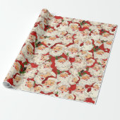 Vintag Retro Santa Mini Weihnachten Geschenkpapier (Ungerollt)