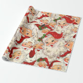 Vintag Retro Santa Mini Weihnachten Geschenkpapier (Ungerollt)