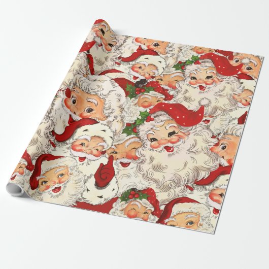 Vintag Retro Santa Mini Weihnachten Geschenkpapier (Ungerollt)