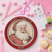 Vintag Retro Santa Pappteller (Party)