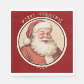 Vintag Retro Santa Serviette (Vorderseite)