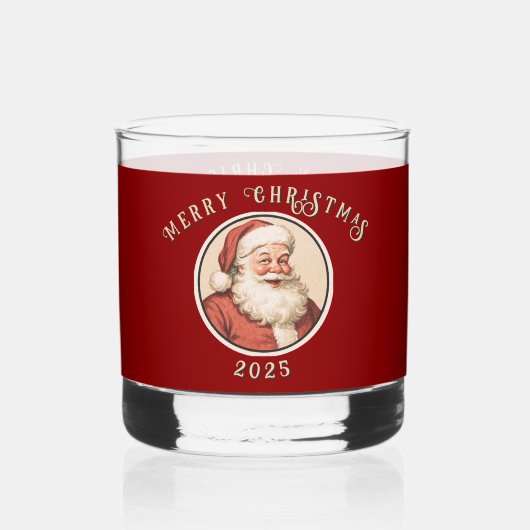 Vintag Retro Santa Whiskyglas (Vorderseite)