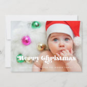 Vintag Retro Script Frohe Weihnachten Foto (Vorderseite)