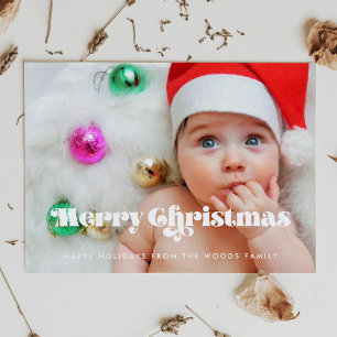 Vintag Retro Script Frohe Weihnachten Foto