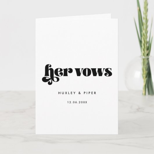 Vintag Retro Script Ihre Gelübde Hochzeit Karte (Vorderseite)
