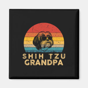 Vintag Retro Shih Tzu Grandpa Dog Lover Paw Vater Magnet