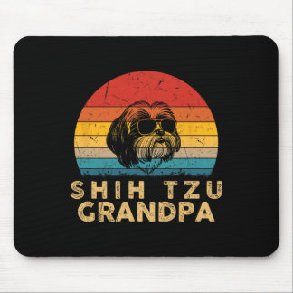 Vintag Retro Shih Tzu Grandpa Dog Lover Paw Vater Mousepad