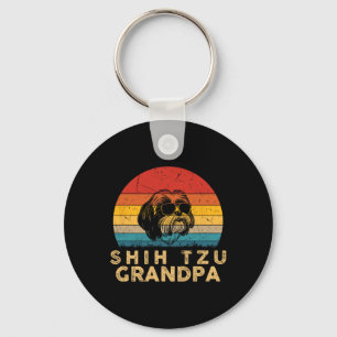 Vintag Retro Shih Tzu Grandpa Dog Lover Paw Vater Schlüsselanhänger