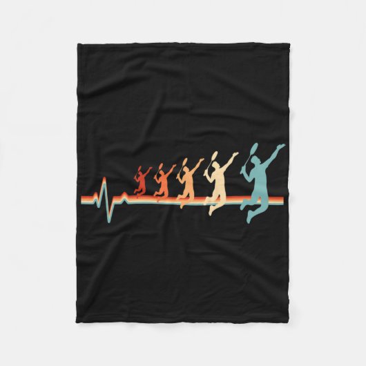 Vintag Retro Shuttle Badminton Fleecedecke (Vorderseite)