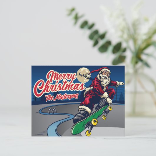 Vintag Retro Skate Weihnachten Grüße (Stehend Vorderseite)