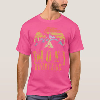 Vintag Retro Smoky Mountains Campfire Außenbereich T-Shirt