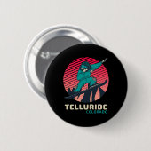 Vintag Retro Snowboarden Skelett Telluride Colo Button (Vorne & Hinten)