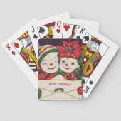 Vintag Retro Snowman Couple Weihnachten Spielkarten (Rückseite)