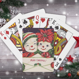 Vintag Retro Snowman Couple Weihnachten Spielkarten