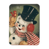 Vintag Retro Snowman Holiday Magnet (Vertikal)