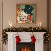 Vintag Retro Snowman Holiday Poster