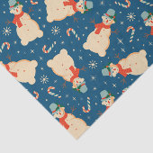 Vintag Retro Snowman und Candy Cane Blue Seidenpapier (Ausschnitt)