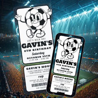 Vintag Retro Soccer Ticket Sport Geburtstagsparty Einladung