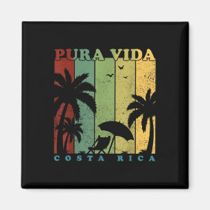 Vintag Retro Sommerurlaub Costa Rica Pura Vida Magnet