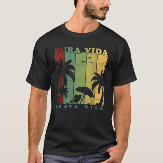 Vintag Retro Sommerurlaub Costa Rica Pura Vida T-Shirt