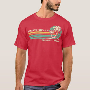 Vintag Retro Sommerurlaub Honolulu Hawaii Waik T-Shirt