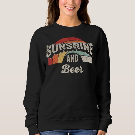 Vintag Retro-Sonnenschein und Bier-Alkoholisches G Sweatshirt (Vorderseite)