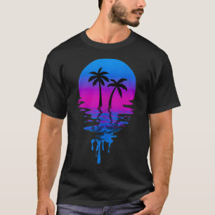 Vintag Retro Sonnenuntergang Palme Tree T-Shirt