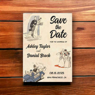 Vintag Retro Stilvolle rustikale Hochzeit Sichern  Einladung